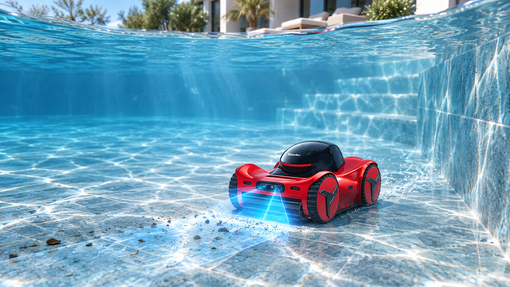 iGarden M1 Pro vezeték nélküli medencetisztító robot intelligens medencetisztítás közben